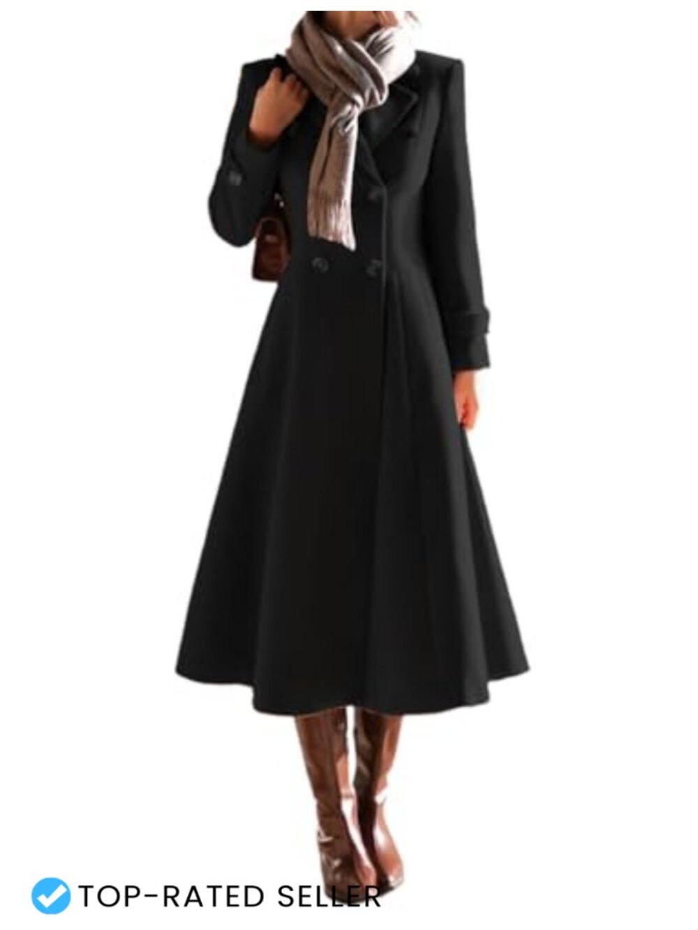 Long Wool Coat Double Breasted Peacoat Trench Coat